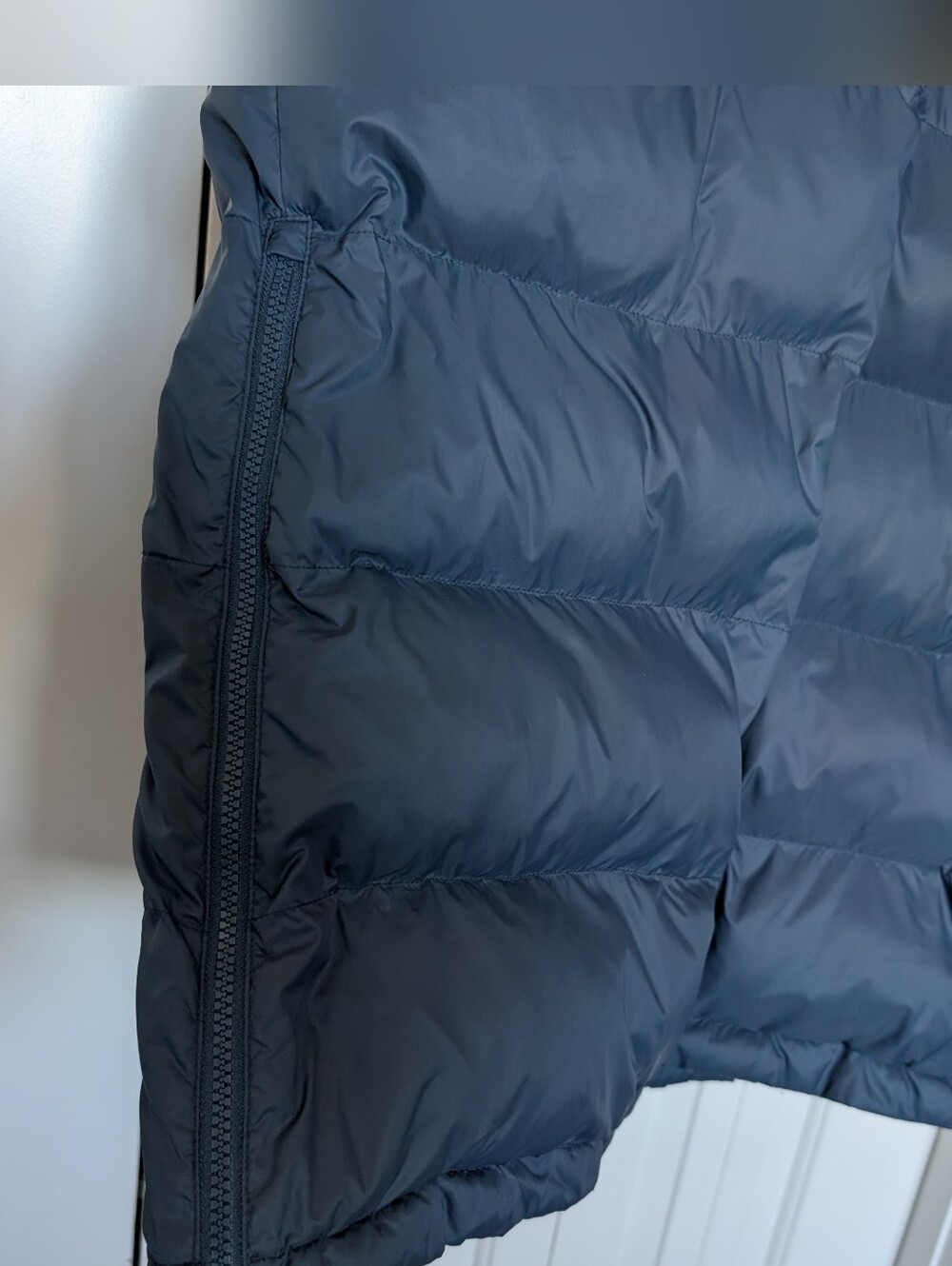 Joe Fresh Hooded Long Puffer Jacket in Navy - Picture 10 of 14